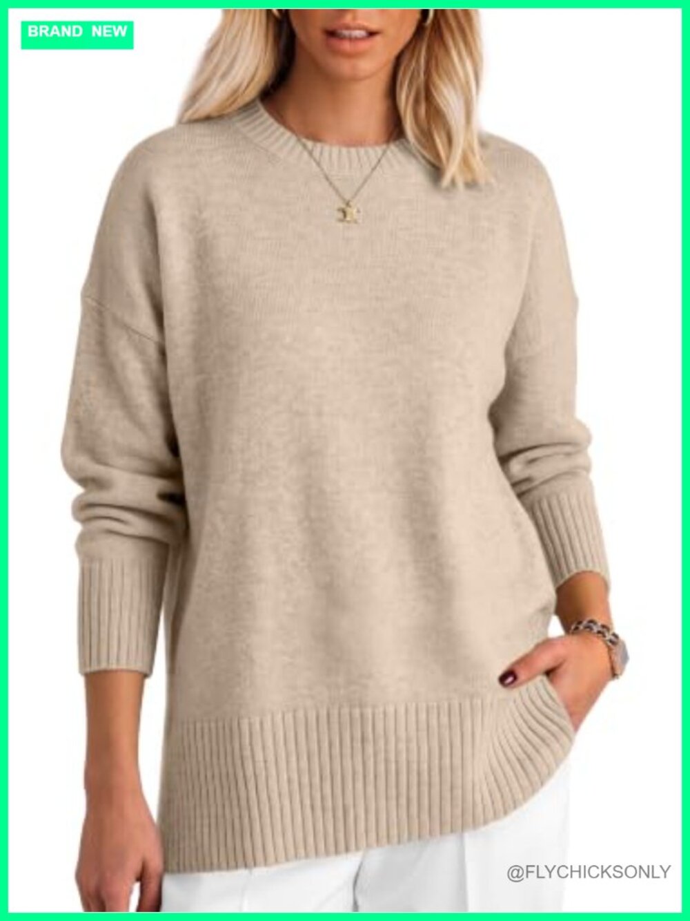 Oversized Batwing Sweater Womens Loose Knit Pullover Fall Casual Top